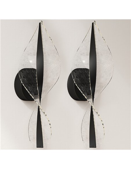 HOMCOM Led Wall Lamp 2 Pack, 13W Modern Indoor Spiral Wall Light, Colour Temperature Adjustable 3000K/4000K/6500K, for Bedroom, 