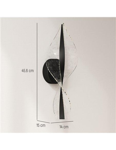 HOMCOM Led Wall Lamp 2 Pack, 13W Modern Indoor Spiral Wall Light, Colour Temperature Adjustable 3000K/4000K/6500K, for Bedroom, 