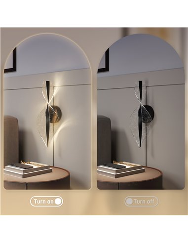 HOMCOM Led Wall Lamp 2 Pack, 13W Modern Indoor Spiral Wall Light, Colour Temperature Adjustable 3000K/4000K/6500K, for Bedroom, 