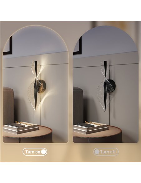 HOMCOM Led Wall Lamp 2 Pack, 13W Modern Indoor Spiral Wall Light, Colour Temperature Adjustable 3000K/4000K/6500K, for Bedroom, 