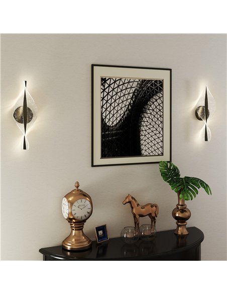 HOMCOM Led Wall Lamp 2 Pack, 13W Modern Indoor Spiral Wall Light, Colour Temperature Adjustable 3000K/4000K/6500K, for Bedroom, 