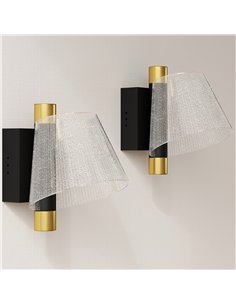 HOMCOM Led Wall Lamp 2 Pack, 5W Modern Indoor Starry Wall Light, Colour Temperature Adjustable 3000K/4000K/6500K, for Bedroom, L