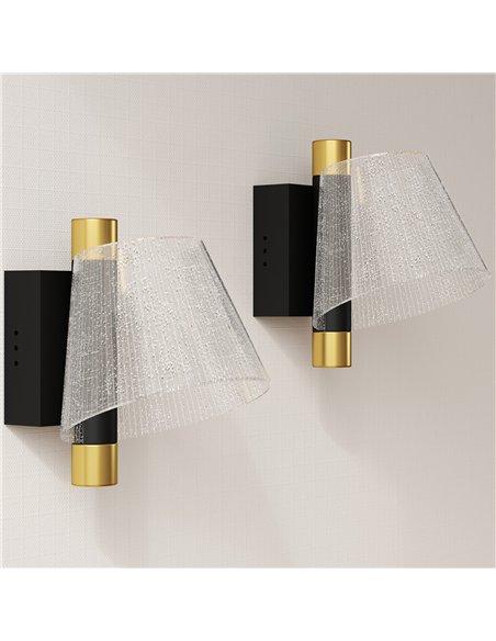 HOMCOM Led Wall Lamp 2 Pack, 5W Modern Indoor Starry Wall Light, Colour Temperature Adjustable 3000K/4000K/6500K, for Bedroom, L