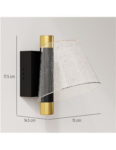 HOMCOM Led Wall Lamp 2 Pack, 5W Modern Indoor Starry Wall Light, Colour Temperature Adjustable 3000K/4000K/6500K, for Bedroom, L