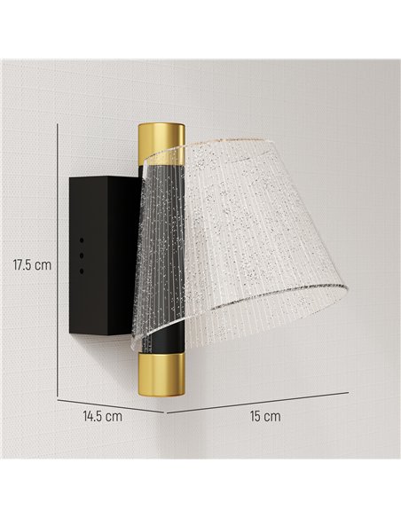 HOMCOM Led Wall Lamp 2 Pack, 5W Modern Indoor Starry Wall Light, Colour Temperature Adjustable 3000K/4000K/6500K, for Bedroom, L