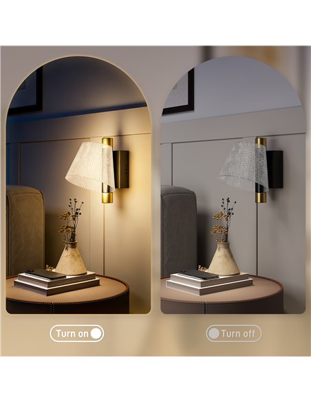 HOMCOM Led Wall Lamp 2 Pack, 5W Modern Indoor Starry Wall Light, Colour Temperature Adjustable 3000K/4000K/6500K, for Bedroom, L