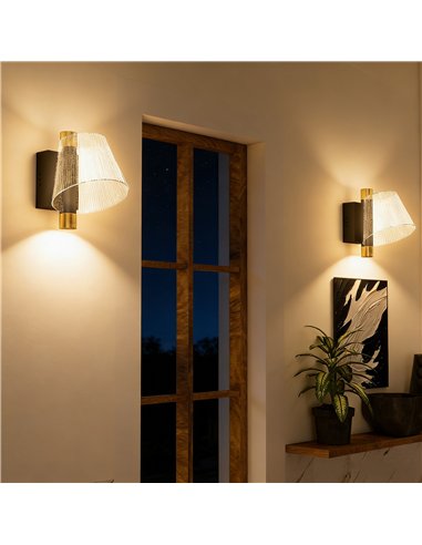 HOMCOM Led Wall Lamp 2 Pack, 5W Modern Indoor Starry Wall Light, Colour Temperature Adjustable 3000K/4000K/6500K, for Bedroom, L