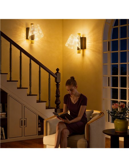 HOMCOM Led Wall Lamp 2 Pack, 5W Modern Indoor Starry Wall Light, Colour Temperature Adjustable 3000K/4000K/6500K, for Bedroom, L