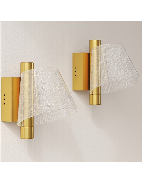 HOMCOM Led Wall Lamp 2 Pack, 5W Modern Indoor Starry Wall Light, Colour Temperature Adjustable 3000K/4000K/6500K, for Bedroom, L