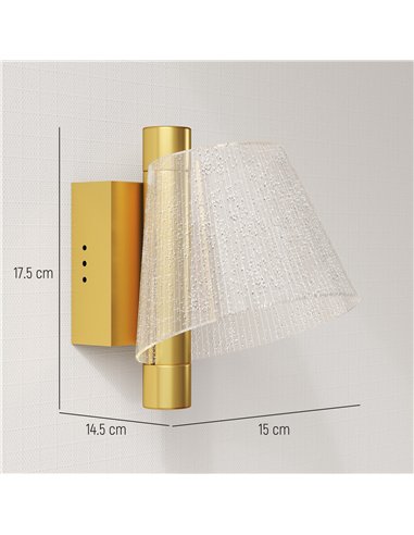 HOMCOM Led Wall Lamp 2 Pack, 5W Modern Indoor Starry Wall Light, Colour Temperature Adjustable 3000K/4000K/6500K, for Bedroom, L