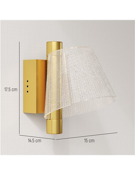 HOMCOM Led Wall Lamp 2 Pack, 5W Modern Indoor Starry Wall Light, Colour Temperature Adjustable 3000K/4000K/6500K, for Bedroom, L