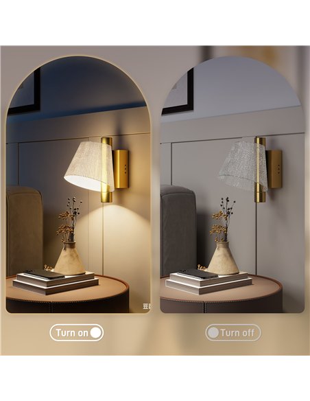 HOMCOM Led Wall Lamp 2 Pack, 5W Modern Indoor Starry Wall Light, Colour Temperature Adjustable 3000K/4000K/6500K, for Bedroom, L