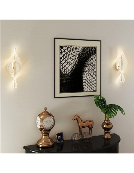 HOMCOM Led Wall Lamp 2 Pack, 13W Modern Indoor Spiral Wall Light, Colour Temperature Adjustable 3000K/4000K/6500K, for Bedroom, 