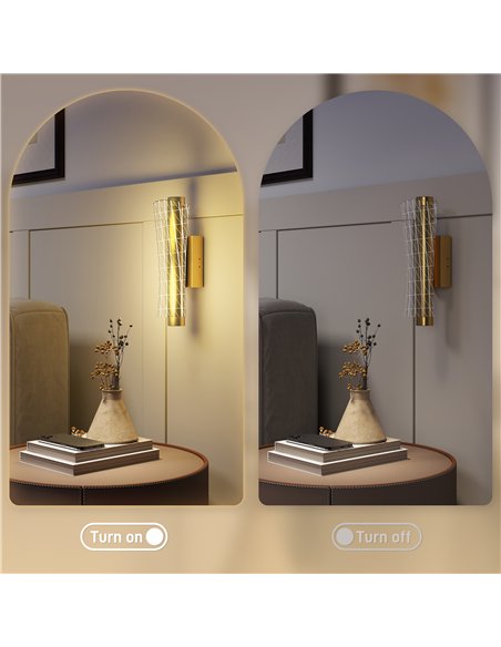 HOMCOM Led Wall Lamp 2 Pack, 9W Modern Indoor Geometric Mesh Wall Light, Colour Temperature Adjustable 3000K/4000K/6500K for Bed