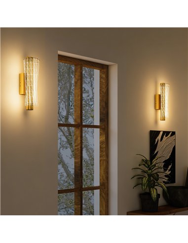 HOMCOM Led Wall Lamp 2 Pack, 9W Modern Indoor Geometric Mesh Wall Light, Colour Temperature Adjustable 3000K/4000K/6500K for Bed