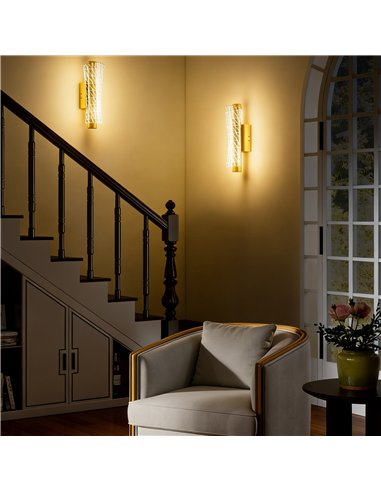 HOMCOM Led Wall Lamp 2 Pack, 9W Modern Indoor Geometric Mesh Wall Light, Colour Temperature Adjustable 3000K/4000K/6500K for Bed