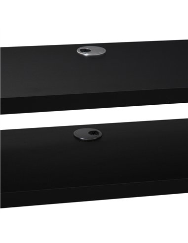 HOMCOM Floating TV Unit, Wall Mounted TV Stand with Open Shelf and 2 Cable Holes, Entertainment Unit for Living Room, Black