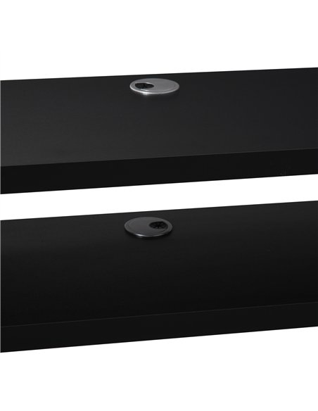 HOMCOM Floating TV Unit, Wall Mounted TV Stand with Open Shelf and 2 Cable Holes, Entertainment Unit for Living Room, Black