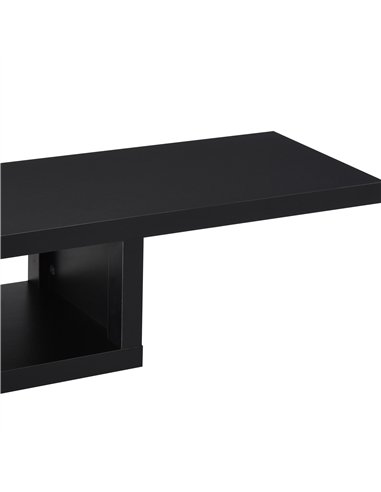 HOMCOM Floating TV Unit, Wall Mounted TV Stand with Open Shelf and 2 Cable Holes, Entertainment Unit for Living Room, Black