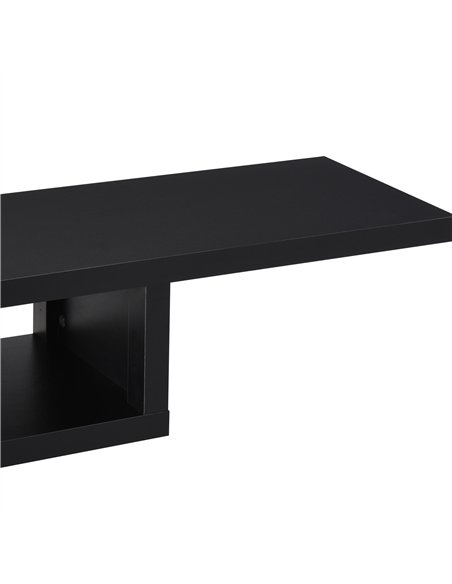 HOMCOM Floating TV Unit, Wall Mounted TV Stand with Open Shelf and 2 Cable Holes, Entertainment Unit for Living Room, Black