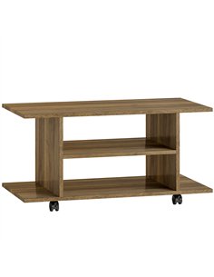 HOMCOM Modern TV Cabinet Stand Storage Shelves Table Mobile Bedroom Furniture Bookshelf Bookcase Walnut