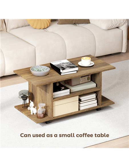 HOMCOM Modern TV Cabinet Stand Storage Shelves Table Mobile Bedroom Furniture Bookshelf Bookcase Walnut