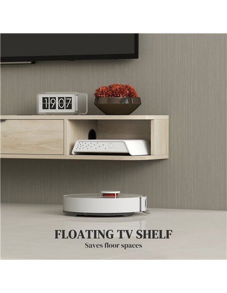 HOMCOM 120 cm Floating TV Unit for TVs up to 50 Inch - Natural