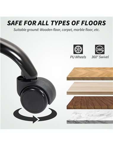 HOMCOM Double Padded Linen-Look Office Chair - Light Grey