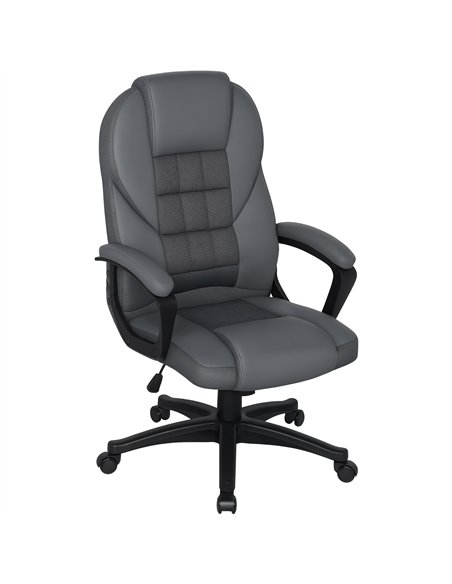 HOMCOM Faux Leather Office Chair - Charcoal Grey