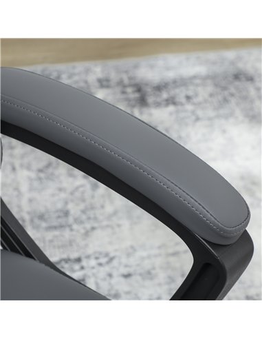 HOMCOM Faux Leather Office Chair - Charcoal Grey