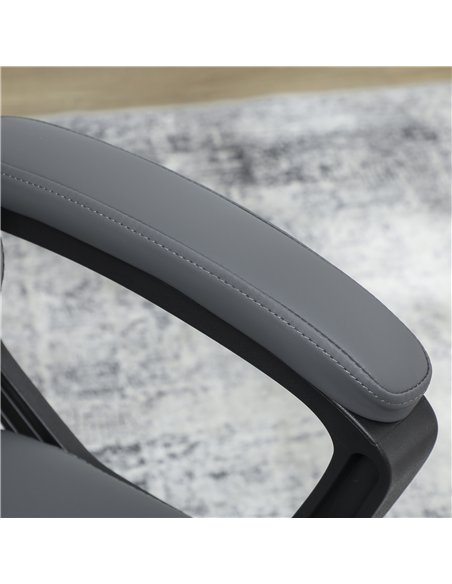 HOMCOM Faux Leather Office Chair - Charcoal Grey