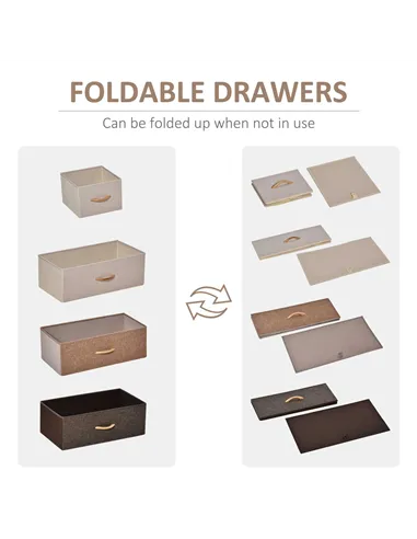 HOMCOM 5-Drawer Dresser Tower 3-Tier Storage Organizer with Steel Frame Wooden Top for Bedroom Hallway Closets