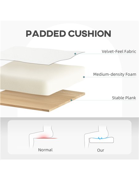 HOMCOM Velvet-Feel Office Chair with Adjustable Height and Wheels - Cream White