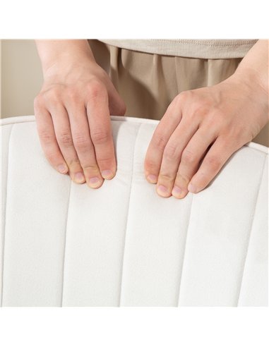 HOMCOM Velvet-Feel Office Chair with Adjustable Height and Wheels - Cream White