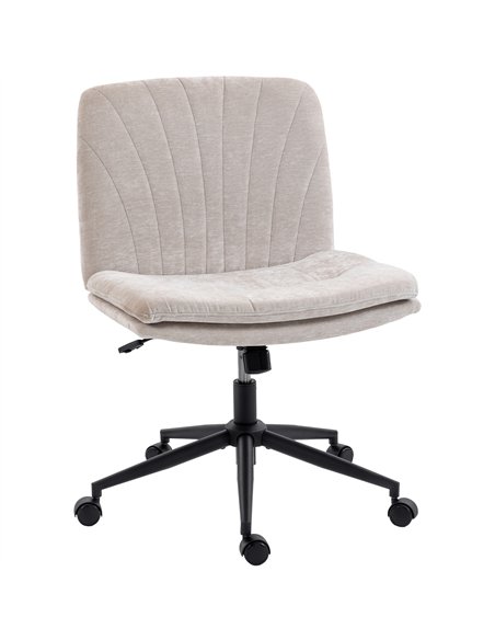 HOMCOM Criss Cross Chair with Wheels, No Arms - Beige