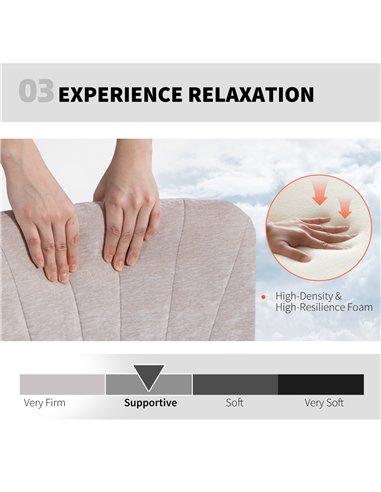 HOMCOM Criss Cross Chair with Wheels, No Arms - Beige