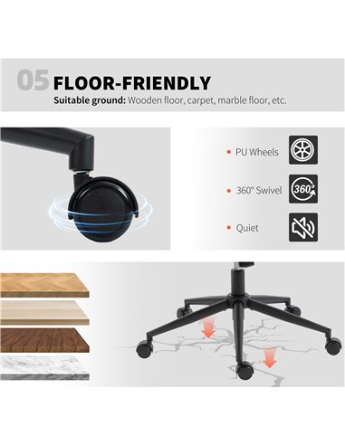 HOMCOM Criss Cross Chair with Wheels, No Arms - Beige