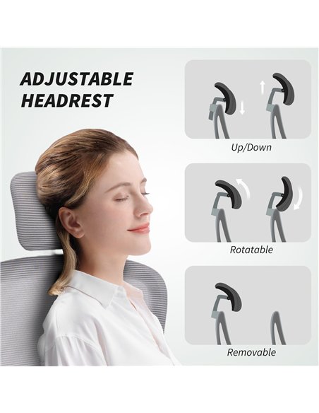 HOMCOM Mesh Back Office Chair, with Lumbar Support - Grey