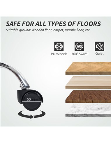 HOMCOM Faux Leather Reclining Office Chair, with Footrest - Grey