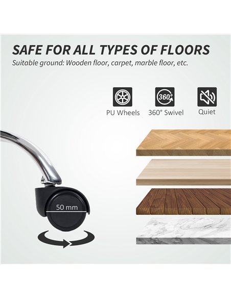 HOMCOM Faux Leather Reclining Office Chair, with Footrest - Grey