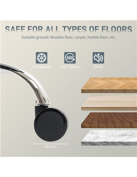 HOMCOM Big and Tall Office Chair 180kg with Spring Cushion, PU Leather - Grey