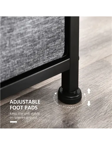 HOMCOM Chest of Drawers with 8 Foldable Drawers, 3-Tier Fabric Bedroom Dresser, Clothes Storage Unit for Bedroom Living Room, Da