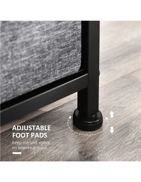 HOMCOM Chest of Drawers with 8 Foldable Drawers, 3-Tier Fabric Bedroom Dresser, Clothes Storage Unit for Bedroom Living Room, Da