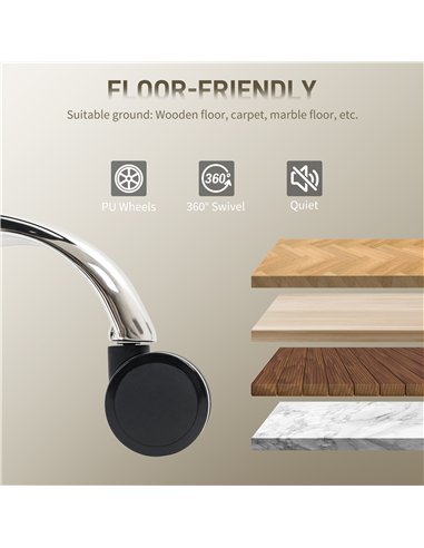 HOMCOM Big and Tall Office Chair 180kg with Spring Cushion, PU Leather - Black