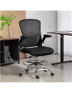 HOMCOM Draughtsman Chair, with Adjustable Lumbar - Black 2