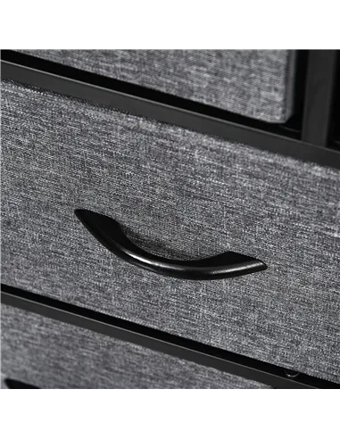 HOMCOM Chest of Drawers with 8 Foldable Drawers, 3-Tier Fabric Bedroom Dresser, Clothes Storage Unit for Bedroom Living Room, Da