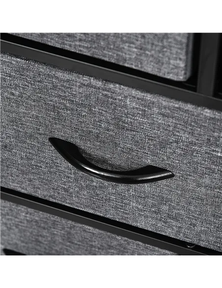 HOMCOM Chest of Drawers with 8 Foldable Drawers, 3-Tier Fabric Bedroom Dresser, Clothes Storage Unit for Bedroom Living Room, Da