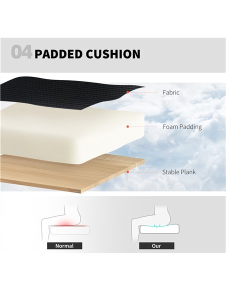 HOMCOM Draughtsman Chair, with Adjustable Lumbar - Black