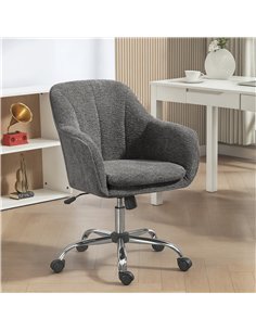 HOMCOM Snow Flannel Office Chair - Grey 2