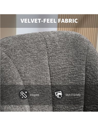 HOMCOM Snow Flannel Office Chair - Grey